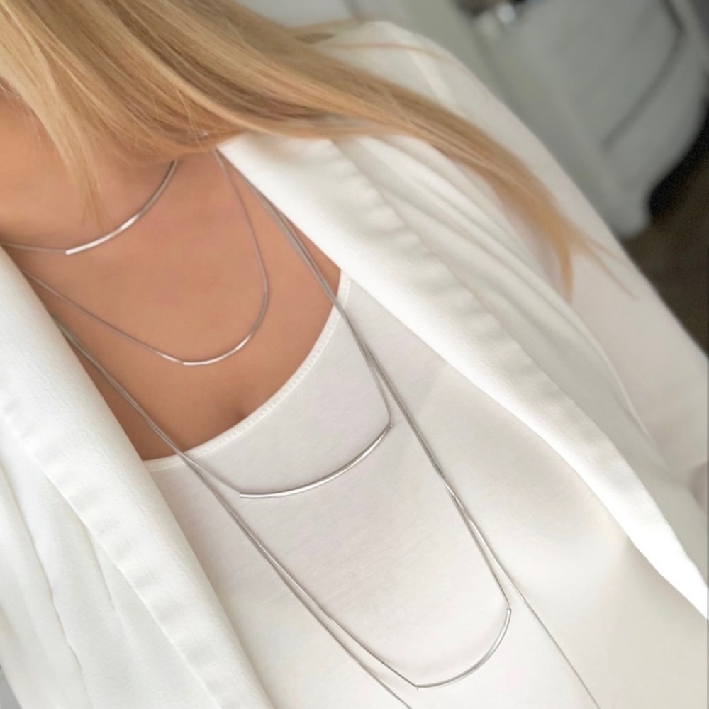 Express silver multi layer bar necklace - Picture 3 of 3